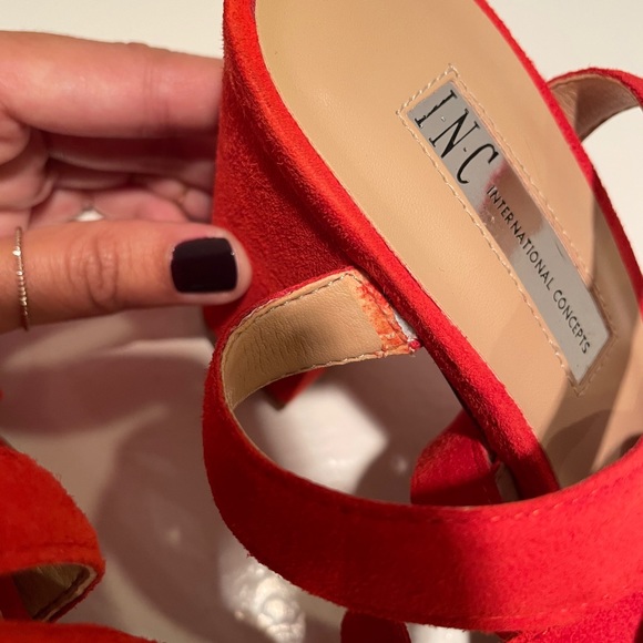 Bright Red INC Kailey Lace-up BlockHeel Sandals - Picture 5 of 8
